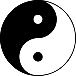 Yin und Yang Symbol schwarz weiss